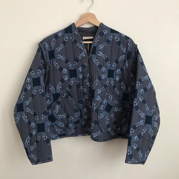 Universal Thread Jackets & Blazers - Universal Thread Blue Quilt Print Cropped Jacket